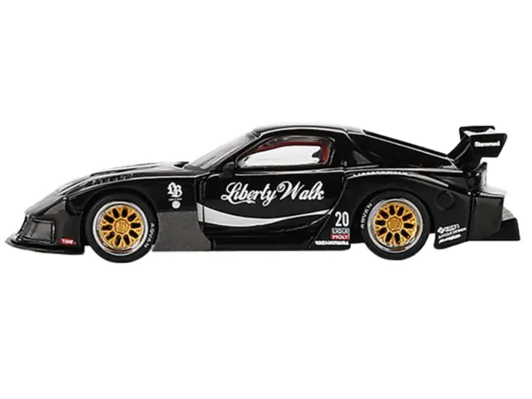 Mazda RX-7 LB-Super Silhouette #20 "Liberty Walk" Black Limited Edition 1/64 Diecast Model Car by Mini GT #2