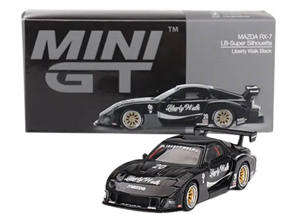 Mazda RX-7 LB-Super Silhouette #20 "Liberty Walk" Black Limited Edition 1/64 Diecast Model Car by Mini GT #4