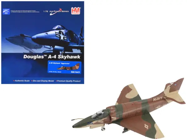 Douglas A-4E Skyhawk Aircraft "Aggressor 151095" (1985/6) United States Navy "Air Power Series" 1/72 Diecast Model by Hobby Master #1