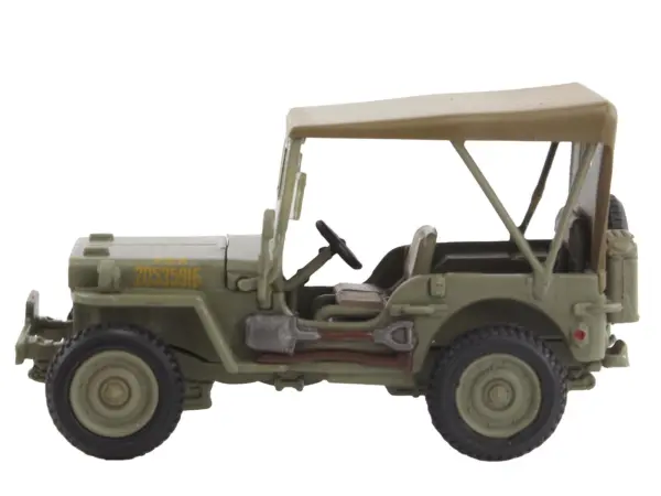 U.S. 1/4 ton Military Vehicle Olive Drab "Gen. Douglas MacArthur Leyte WWII" (1945) United States Army "Ground Power Series" 1/72 Diecast Model by Hobby Master #2