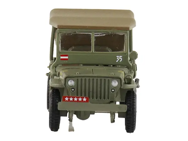 U.S. 1/4 ton Military Vehicle Olive Drab "Gen. Douglas MacArthur Leyte WWII" (1945) United States Army "Ground Power Series" 1/72 Diecast Model by Hobby Master #3