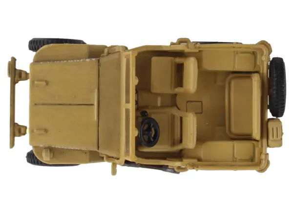 U.S. 1/4 ton Military Vehicle Desert Sand "British 8th Army Gen. Bernard Montgomery Sicily" (1943) Royal Army "Ground Power Series" 1/72 Diecast Model by Hobby Master #5