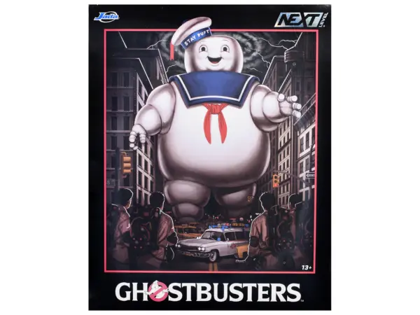 "Ghostbusters" 6" Stay Puft Marshmallow Man Figure with Nano Ecto-1 Car Diorama Set "Ghostbusters" (1984) Movie "Next Level" Series Model by Jada #1