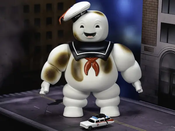 "Ghostbusters" 6" Stay Puft Marshmallow Man Figure with Nano Ecto-1 Car Diorama Set "Ghostbusters" (1984) Movie "Next Level" Series Model by Jada #2