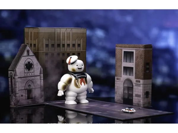 "Ghostbusters" 6" Stay Puft Marshmallow Man Figure with Nano Ecto-1 Car Diorama Set "Ghostbusters" (1984) Movie "Next Level" Series Model by Jada #5