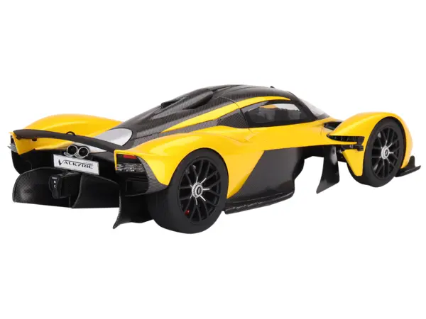 Aston Martin Valkyrie Cosmopolitan Yellow Metallic and Carbon 1/18 Model Car by Top Speed #5
