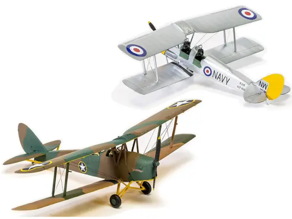 Level 2 Model Kit De Havilland Tiger Moth Aircraft with 2 Scheme Options 1/72 Plastic Model Kit by Airfix #3