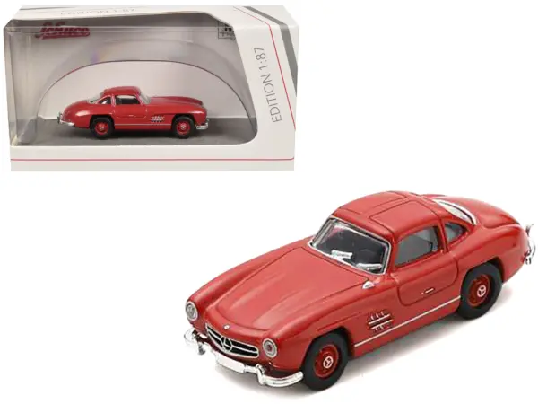 Mercedes-Benz 300 SL Gullwing Coupe Red 1/87 (HO) Diecast Model Car by Schuco #1