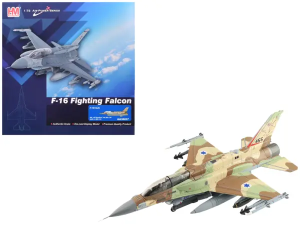 Lockheed F-16I Fighting Falcon Fighter Aircraft "455 Sufa 119 Squadron The Bat" Israeli Air Force "Air Power Series" 1/72 Diecast Model by Hobby Master #1