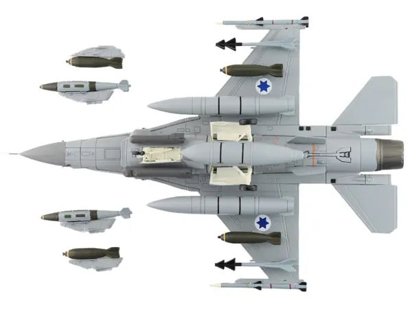 Lockheed F-16I Fighting Falcon Fighter Aircraft "455 Sufa 119 Squadron The Bat" Israeli Air Force "Air Power Series" 1/72 Diecast Model by Hobby Master #4