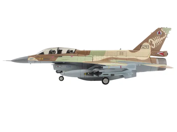 Lockheed F-16D Fighting Falcon Fighter Aircraft "628 Barak 105 Squadron The Scorpion" Israeli Air Force "Air Power Series" 1/72 Diecast Model by Hobby Master #2