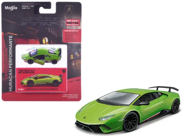 Lamborghini Huracan Performante Green "Speed Icons" Series 1/64 Diecast Model Car by Maisto #1