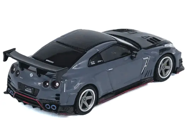 2024 Nissan GT-R (R35) Nismo "Top Secret" RHD (Right Hand Drive) Gray with Carbon Hood and Top "Hong Kong Toy Car Salon 2024 Special Edition" 1/64 Diecast Model Car by Inno Models #2