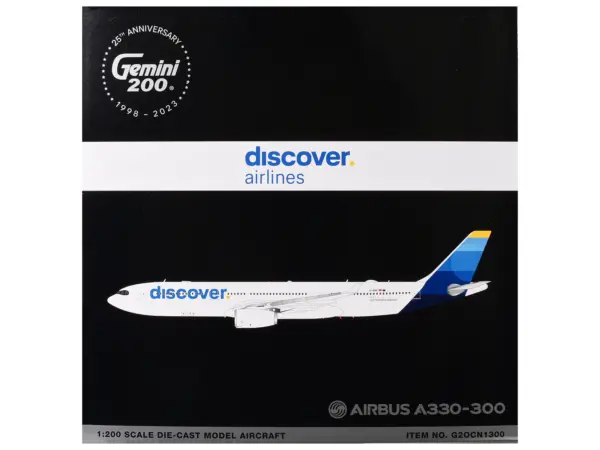 Airbus A330-300 Commercial Aircraft "Discover Airlines" (D-AIKK) White with Blue Tail "Gemini 200" Series 1/200 Diecast Model Airplane by GeminiJets #3