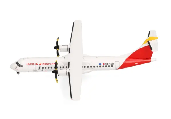 ATR 72-600 Commercial Aircraft "Iberia Regional" (9H-NCD) White with Red Tail 1/200 Diecast Model Airplane by Herpa #2