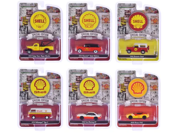 "Shell Oil Special Edition" Series 2 Set of 6 pieces 1/64 Diecast Model Cars by Greenlight #1