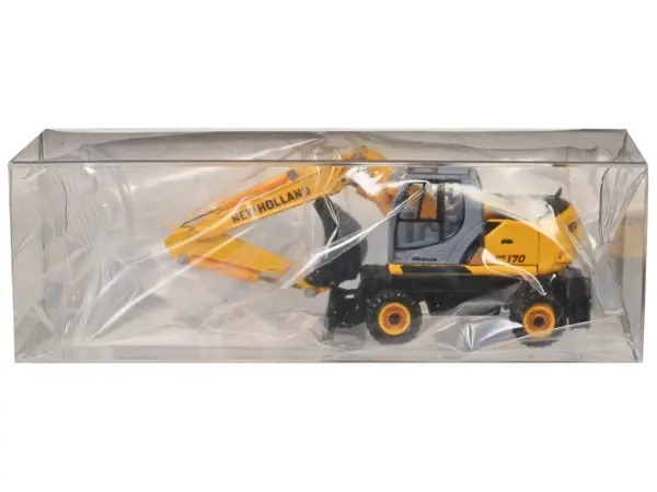 New Holland WE170 Wheeled Excavator Yellow 1/87 (HO) Diecast Model by Promotex #3