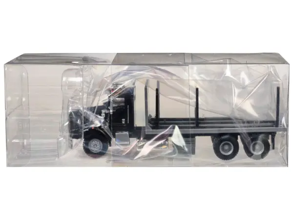 Kenworth T800 Stake Bed Truck Black 1/87 (HO) Plastic Model Car by Promotex #3