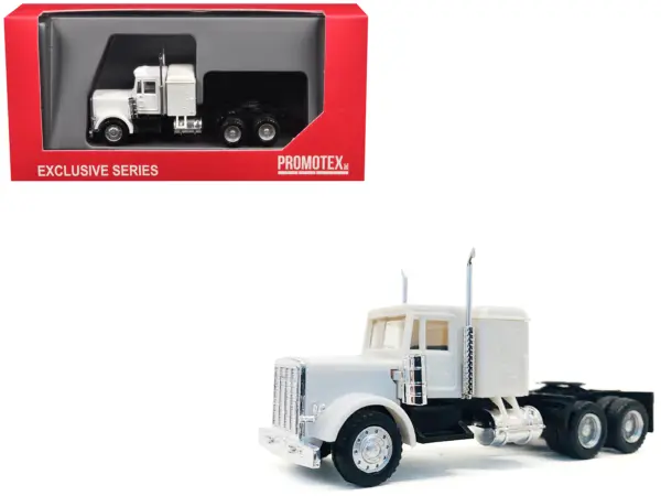 Peterbilt Sleeper Cab White 1/87 (HO) Plastic Model Car by Promotex #1