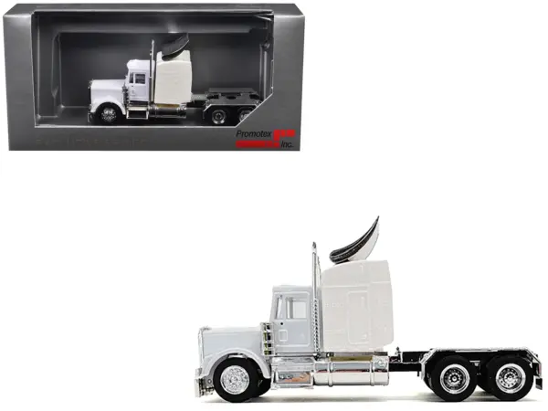 Kenworth W900 Sleeper Cab White 1/87 (HO) Plastic Model Car by Promotex #1