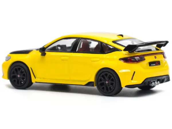 Honda Civic Type R FL5 Yellow with Carbon Hood 1/64 Diecast Model Car by Pop Race #4