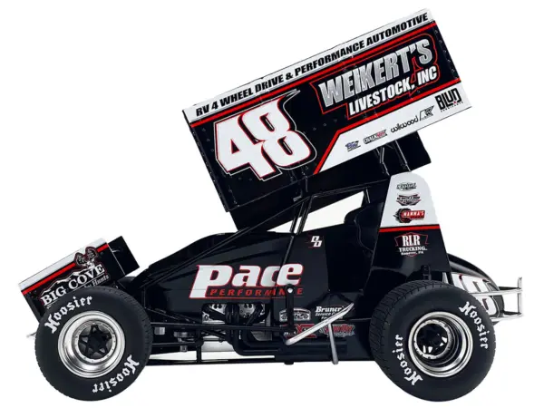 Winged Sprint Car #48 Danny Dietrich "Weikert's Livestock Inc." Gary Kauffman Racing (2024) 1/18 Diecast Model Car by ACME #3