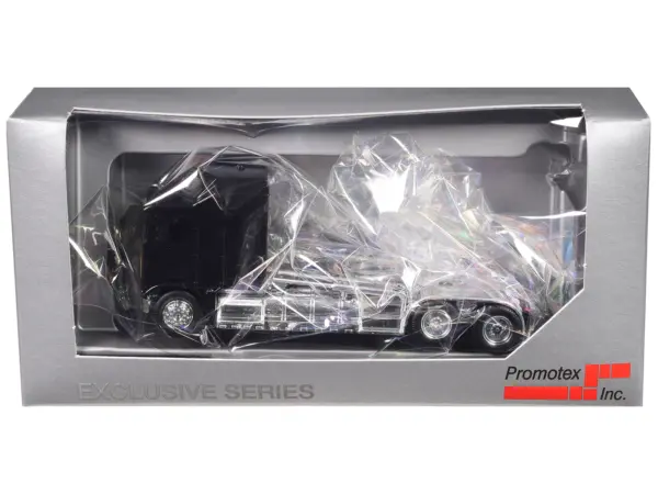 Kenworth K100 with 5-Bar Grill and XXL Chassis Black 1/87 (HO) Plastic Model Car by Promotex #1