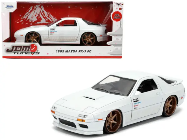 1985 Mazda RX-7 White "JDM Tuners" Series 1/24 Diecast Model Car by Jada #1