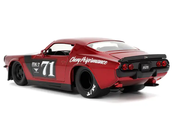 1971 Chevrolet Camaro #71 Red Metallic with Black Stripes "Bigtime Muscle" Series 1/24 Diecast Model Car by Jada #5