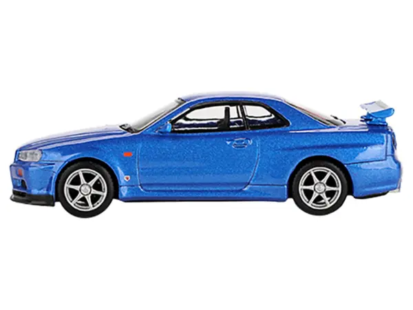 Nissan Skyline GT-R (R34) V-Spec RHD (Right Hand Drive) Bayside Blue Metallic Limited Edition 1/64 Diecast Model Car by Mini GT #2