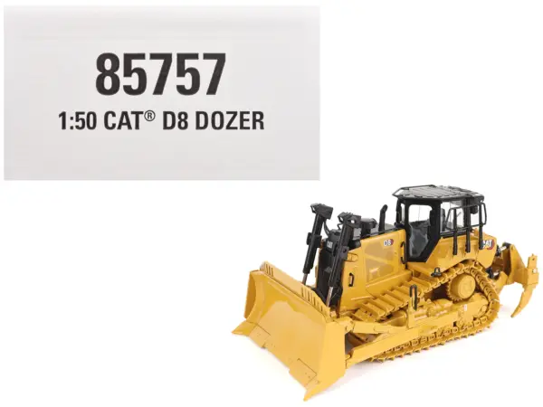 CAT Caterpillar D8 Track-Type Dozer (Standard Configuration) Yellow "High Line" Series  1/50 Diecast Model by Diecast Masters #1