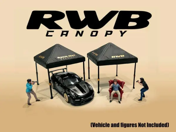 "RWB (RAUH-Welt BEGRIFF)" Canopy 2 Piece Set Black Limited Edition for 1/64 Scale Models by American Diorama #2