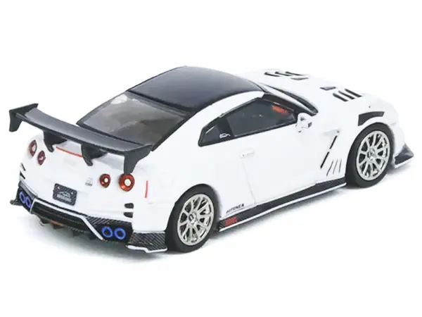 Nissan GT-R (R35) "Top Secret" RHD (Right Hand Drive) White with Black Top "Tokyo Auto Salon 2021" 1/64 Diecast Model Car by Inno Models #2