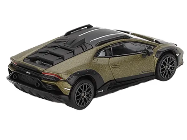 Lamborghini Huracan Sterrato Verde Gea Matt Green Metallic with Black Tio and White Stripes Limited Edition to 7200 pieces Worldwide 1/64 Diecast Model Car by Mini GT #3
