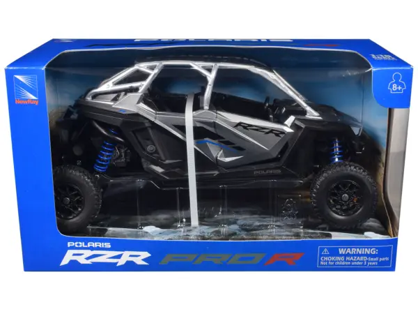 Polaris RZR Pro R UTV Silver Metallic and Black 1/18 Diecast Model by New Ray #1