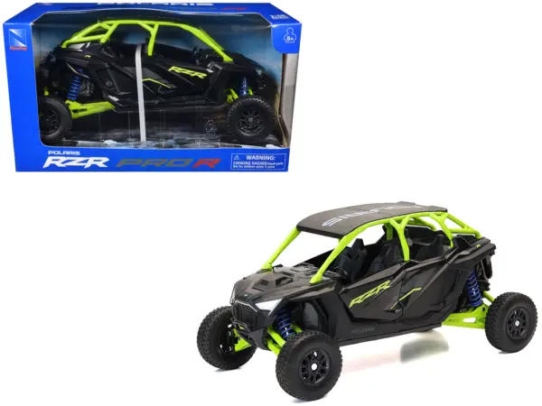 Polaris RZR Pro R UTV Black and Lime Green 1/18 Diecast Model by New Ray #1