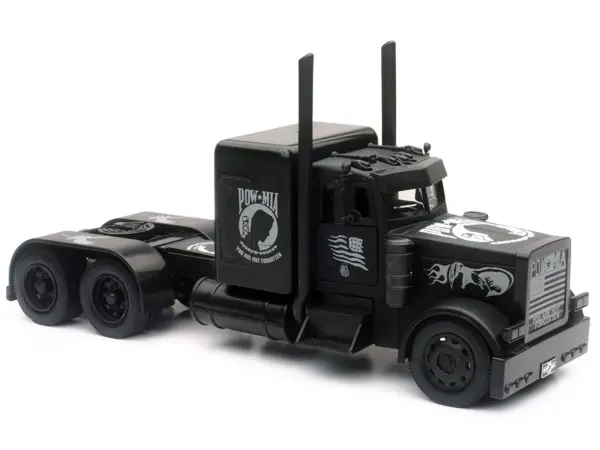 Peterbilt Custom Truck Black Out "POW-MIA You Are Not Forgotten" 1/32 Diecast Model by New Ray #2