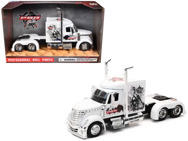 International Lonestar Truck Tractor White "PBR Professional Bull Riders" 1/43 Diecast Model by New Ray #1
