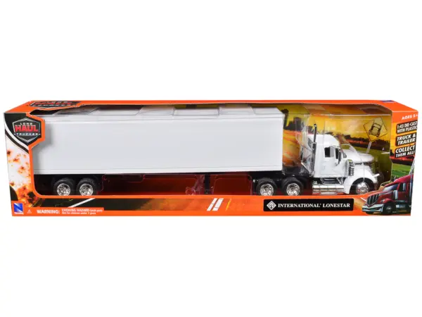 International LoneStar Truck with Dry Goods Trailer White "Long Haul Truckers" Series 1/43 Diecast Model by New Ray #3