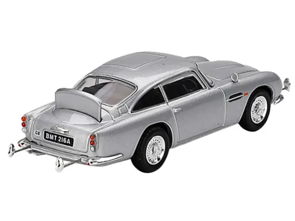 Aston Martin DB5 RHD (Right Hand Drive) Birch Silver Metallic 007 James Bond "Goldfinger" (1964) Movie Limited Edition 1/64 Diecast Model Car by Mini GT #3