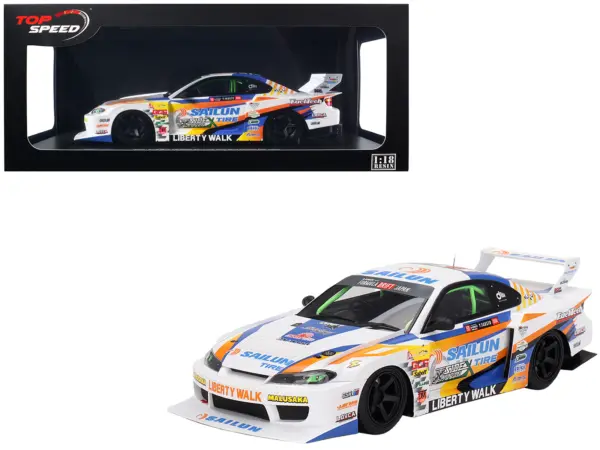 Nissan LB-Super Silhouette S15 SILVIA #555 Yukio Fausto "Formula Drift Japan" (2023) 1/18 Model Car by Top Speed #1