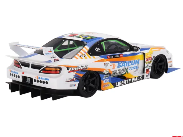Nissan LB-Super Silhouette S15 SILVIA #555 Yukio Fausto "Formula Drift Japan" (2023) 1/18 Model Car by Top Speed #5