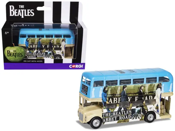 The Beatles London Double Decker Bus "Abbey Road" Blue and Beige Diecast Model Car by Corgi #1