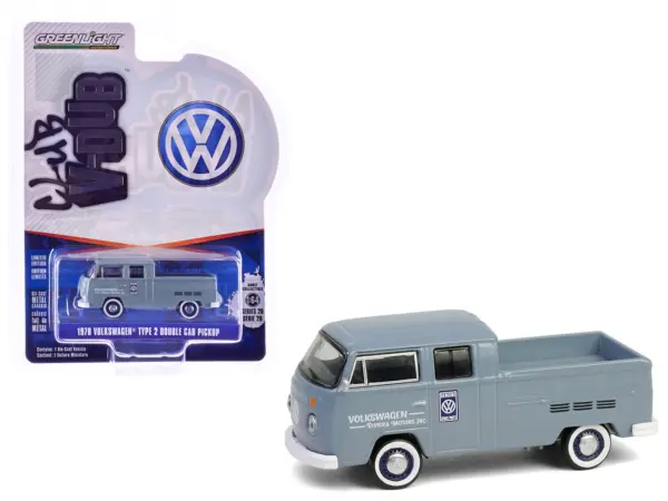 1978 Volkswagen Type 2 Double Cab Pickup Truck "Volkswagen Service" Gray "Club Vee-Dub" Series 20 1/64 Diecast Model Car by Greenlight #1