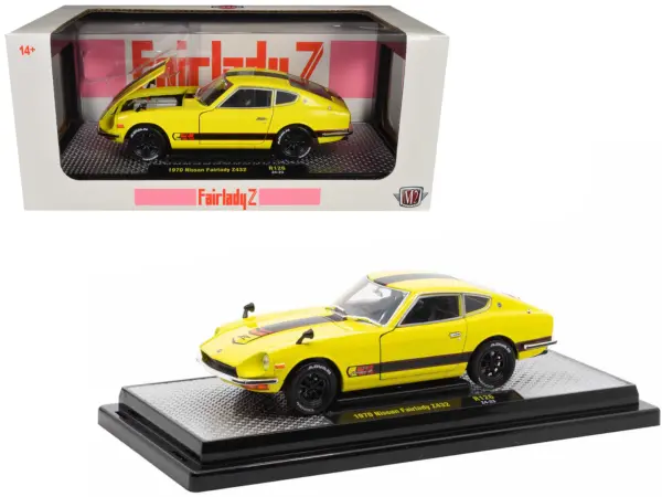 1970 Nissan Fairlady Z 432 RHD (Right Hand Drive) #3 Yellow with Black Stripes Limited Edition to 4250 pieces Worldwide 1/24 Diecast Model Car by M2 Machines #1
