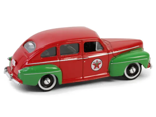 1948 Ford Fordor Super Deluxe "Texaco" Red with Green Fenders "Texaco Special Edition" Series 1 1/64 Diecast Model Car by Greenlight #3