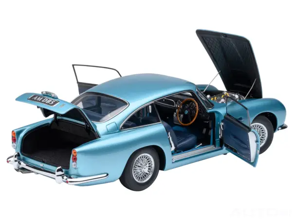 Aston Martin DB5 RHD (Right Hand Drive) Caribbean Pearl Blue Metallic 1/18 Model Car by Autoart #2