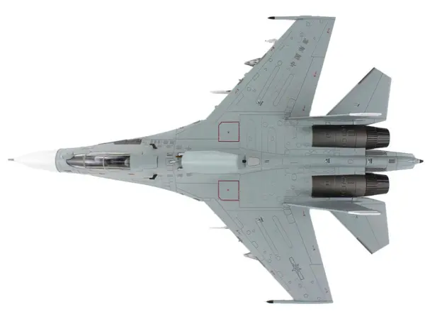 Sukhoi Su-30MK2 Flanker-G Fighter Aircraft "White 17 China" (2022) People's Liberation Army Naval Air Force (PLANAF) "Air Power Series" 1/72 Diecast Model by Hobby Master #3
