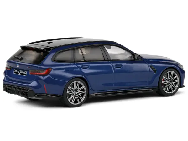 2023 BMW M3 Touring (G81) Competition San Marino Blue Metallic with Black Top 1/43 Diecast Model Car by Solido #3