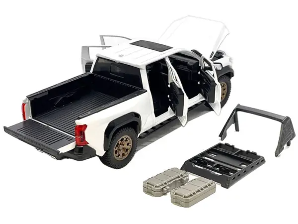 2024 Toyota Tacoma Trailhunter Edition Pickup Truck White Metallic 1/24 Diecast Model Car #3
